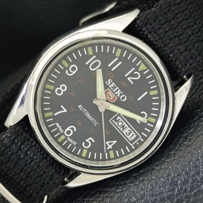 АВТОМАТИЧЕСКИЕ 6309A ВИНТАЖНЫЕ SEIKO 5 ЯПОНИЯ МУЖСКИЕ ЧАСЫ С ЧЕРНЫМ ЦИФЕРБЛАТОМ a701470-5