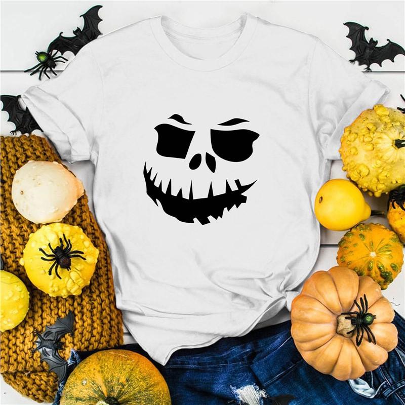 Halloween Pure Cotton Printed Men's and Women's Summer Personalized Short Sleeved New Fashion Trend Loose Casual T-shirt