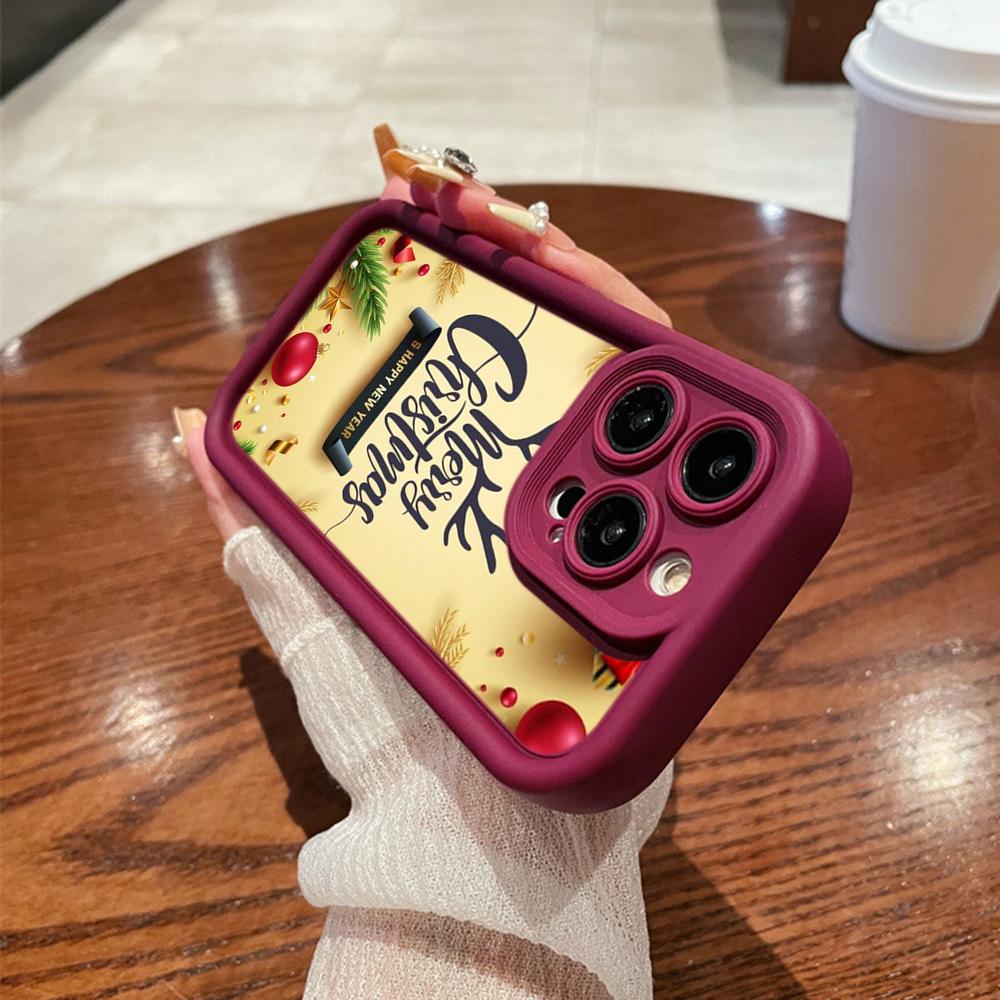N118 Новогодний Веселый Рождественский дизайн Мягкие чехлы для телефонов Angel Eyes для iPhone 16 15 14 13 11 Pro Max 8 7 6s Plus 12 mini XR XS Max SE Противоударный чехол