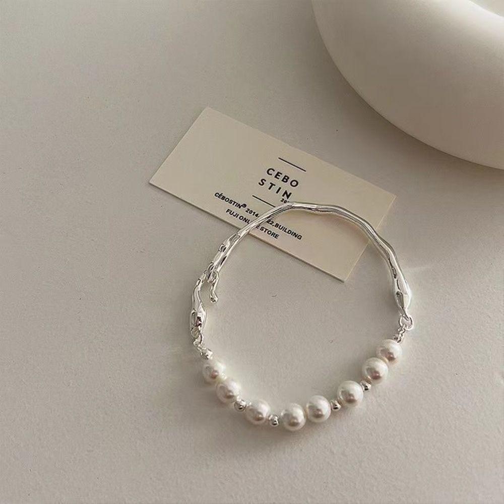 Metal Girl Gift Temperament Baroque Women Bracelet Korean Style Jewelry Pearls Bracelet Copper