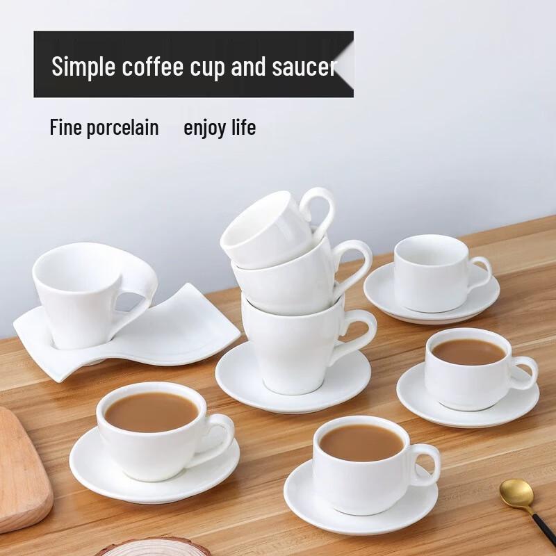 Набор керамических чашек и блюдец для кофе Wave