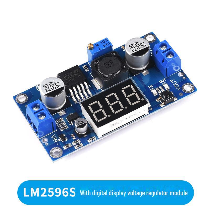 LM2596S Регулируемый понижающий стабилизатор напряжения DC-DC с цифровым дисплеем, постоянный ток 3 А, поддерживает выходы 3,3 В, 5 В, 12 В, 24 В.