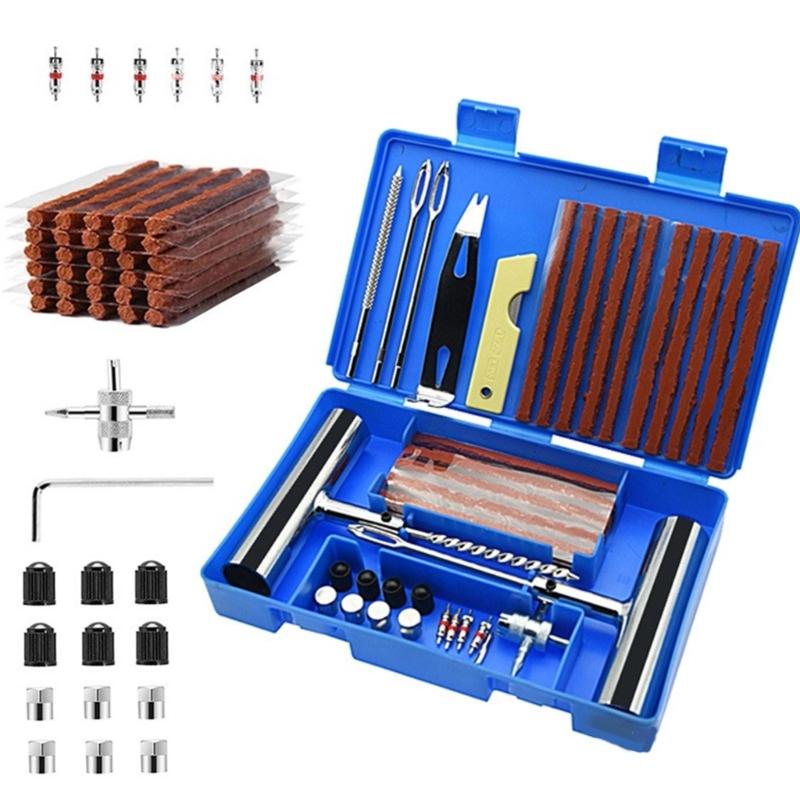 33/58pcs Essential Tire Repair Set Convenient Tire Repair Tool Set Set with Storage Box for Vehicle Maintenance