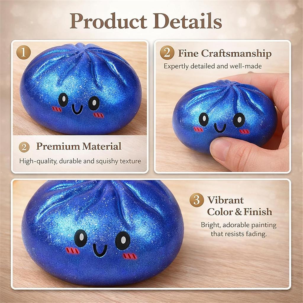 2027Glitter Dumpling Glitter Dumpling Squishy with Box Dumplings Sensory Squeeze Toy for Stress Relief