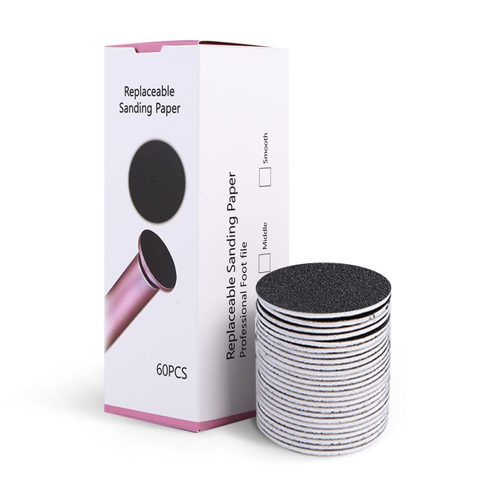 60 шт. сменных наждачных дисков для удаления омертвевшей кожи стоп, совместимых с инструментами для педикюра и отшелушивания мозолей