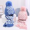 2 шт./компл. Детская шапка и шарф, плюшевый помпон, утолщенная бархатная подкладка, ветрозащитный детский зимний комплект шапки и шарфа