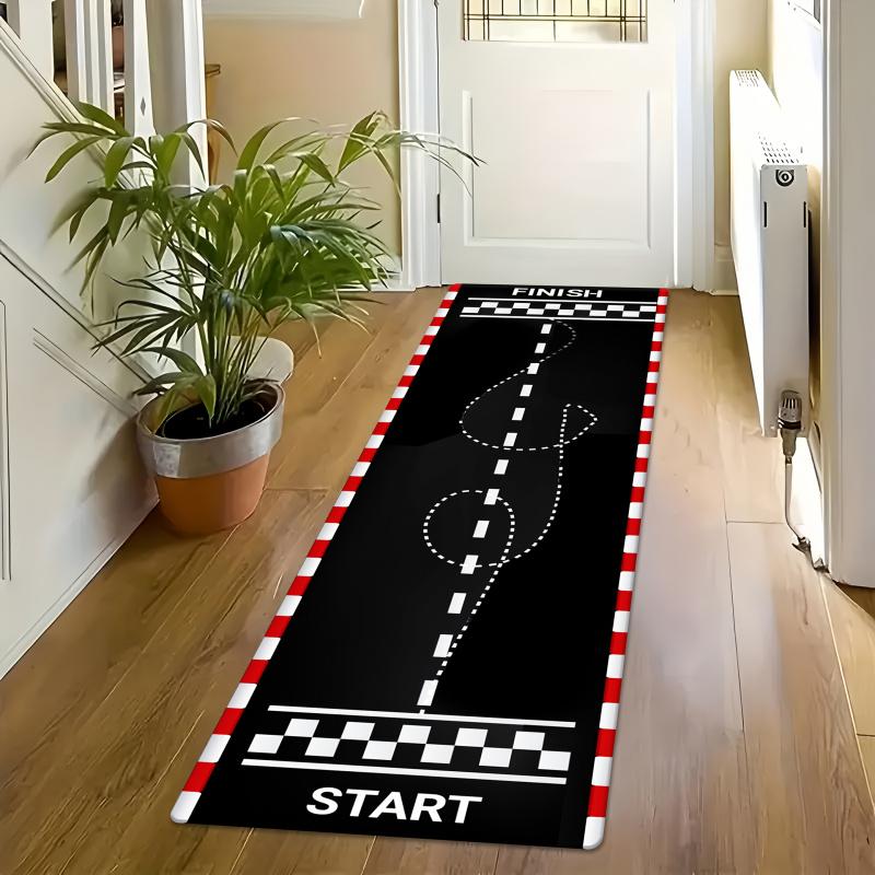 VIKAMA Racing Track Carpet Corridor Bedroom Kitchen Floor Mat Anti-Slip Long Strip Area Carpet Party Home Decoration