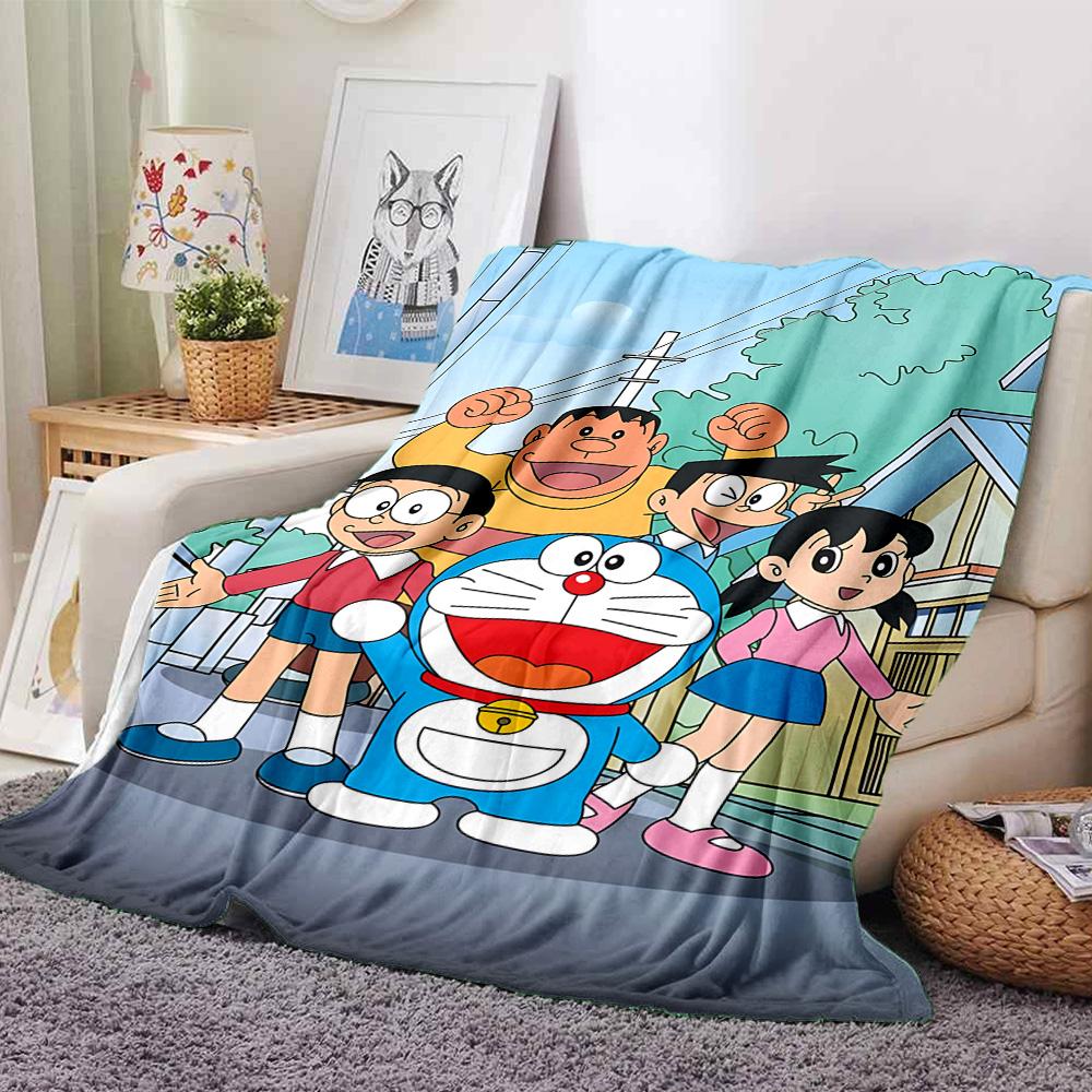 1pc Doraemons Joyful Adventure Flannel Blanket,Ultra Soft Warm Plush Throw for Home Bedroom Bed Sofa Cover Camping Picnic gift Y7241