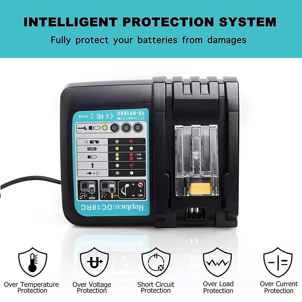 DC18RC For Makita 18V Drill Battery Charger 3A Li-ion Charger for Makita 14.4V 18V LXT BL1815 BL1860 BL1430 BL1450