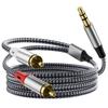 Аудиокабель 3,5 мм на 2RCA для подключения мобильного телефона и ноутбука