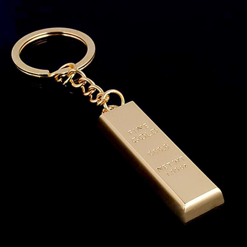 Fashion Metal Faux Gold Bar Ingot Bullion Keychain
