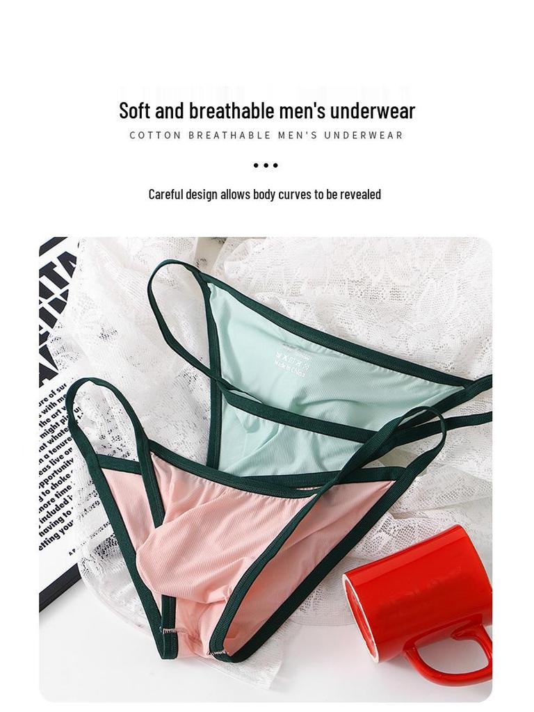 Net Ice Silk Men's Breathable Summer Briefs - Transparent and Thin Triangle Underpants