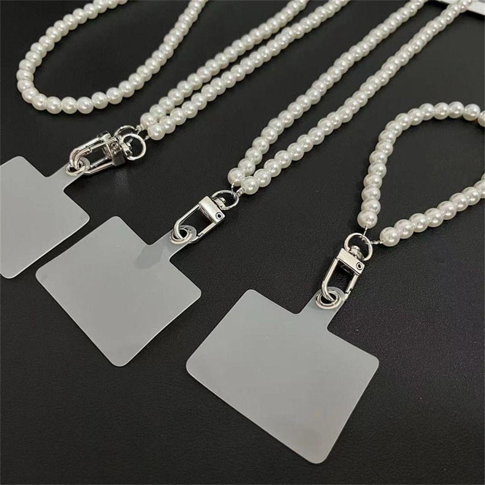 Phone Pendant Phone Pearl Strap Mobile Phone Lanyard Long Pearl Lanyard Phone Crossbody Chain