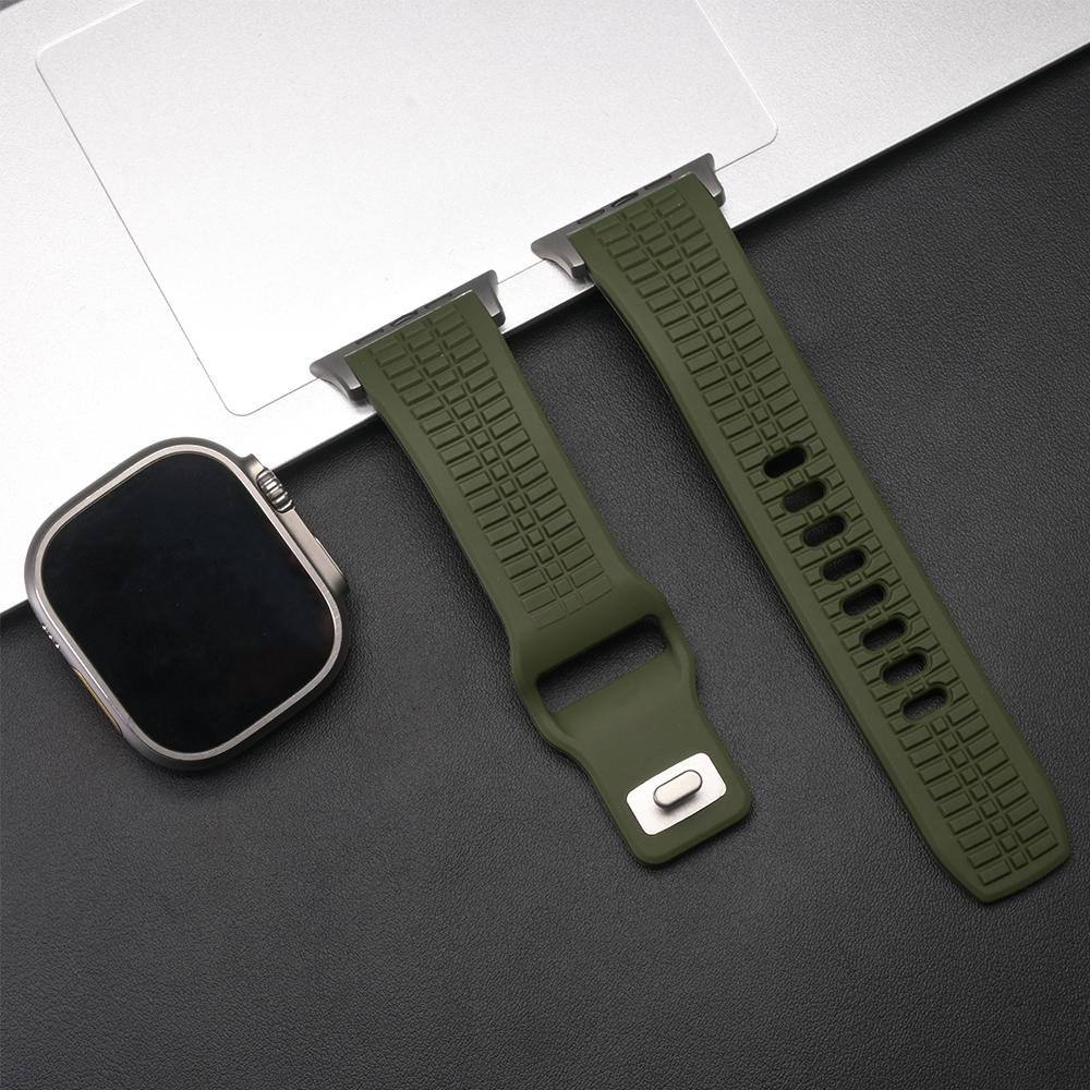 Ультра силиконовый ремешок для Apple Watch Ultra 3 2 Серии 11 10 9 8 7 Se 6 Мужской спортивный ремешок для Iwatch 49мм 46мм 44мм 45мм Регулируемый