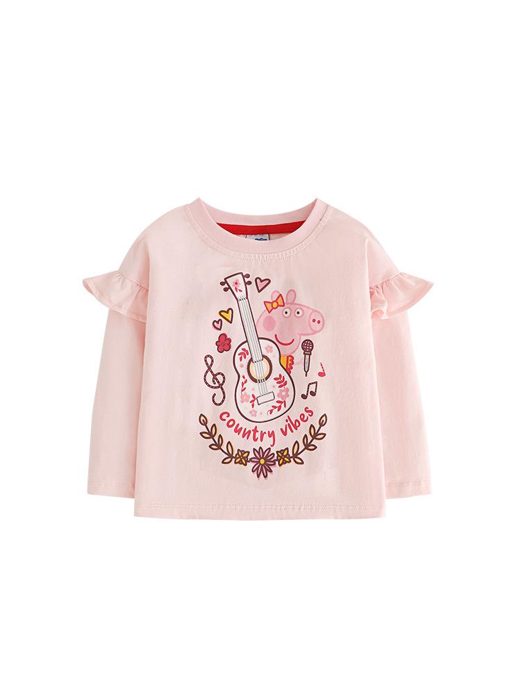 Футболка с длинным рукавом для девочек Peppa Pig - Стильный принцессный дизайн для весны/осени