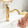 Basin Faucets Modern Faucet Bathroom Faucet Gold Finish Hot & Cold Brass Basin Sink Faucet Single Handle with Ceramic Taps 8004