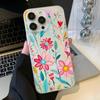 Mobile Phone Cases for iPhone 11 13 15 Pro Max 12 14 Pro Max Case iPhone 16 15 Plus 13 Pro 12 Frosted Texture Painted Cartoon Flowers