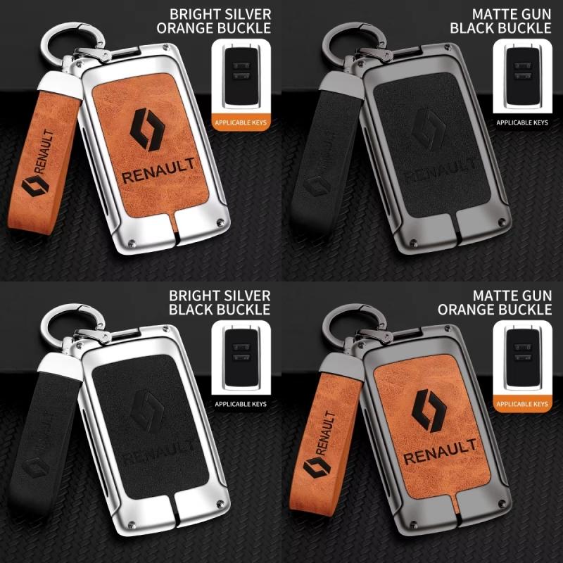 Interior Stickers Car Key Case Cover For Renault Koleos Kadjar Captur Megane Talisman Espace Clio Zoe Scenic 4 Arkana Dacia Sand