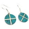 [P7205] - Silver Turquoise 'Heaven' Silver Earrings - 16 Mm