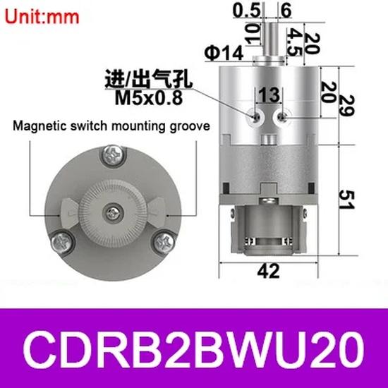 Пневматический поворотный цилиндр с лопастью типа SMC CRB2BW CDRB2BW CDRB2BWU 10 15 20 30 40-90S 180S 270S