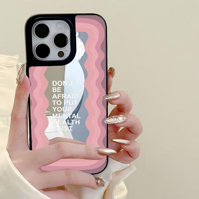 Зеркальный чехол для телефона для iPhone 15 11 13 14 для 15 16 Pro Max 12 13 16 Pro Чехол для телефона в милом стиле с облаками, цветами и животными