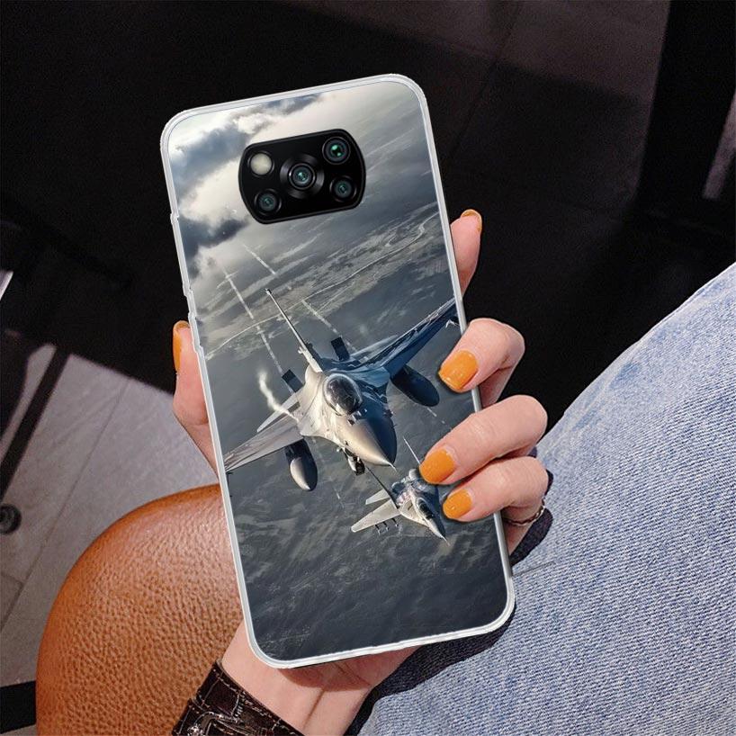 Military Aircraft Warship Fighter Phone Case For Xiaomi Poco X7 X6 X5 Pro F7 Ultra Redmi 15C 15 13C 13 12C 12 10 10A 10C 9 9A 9C
