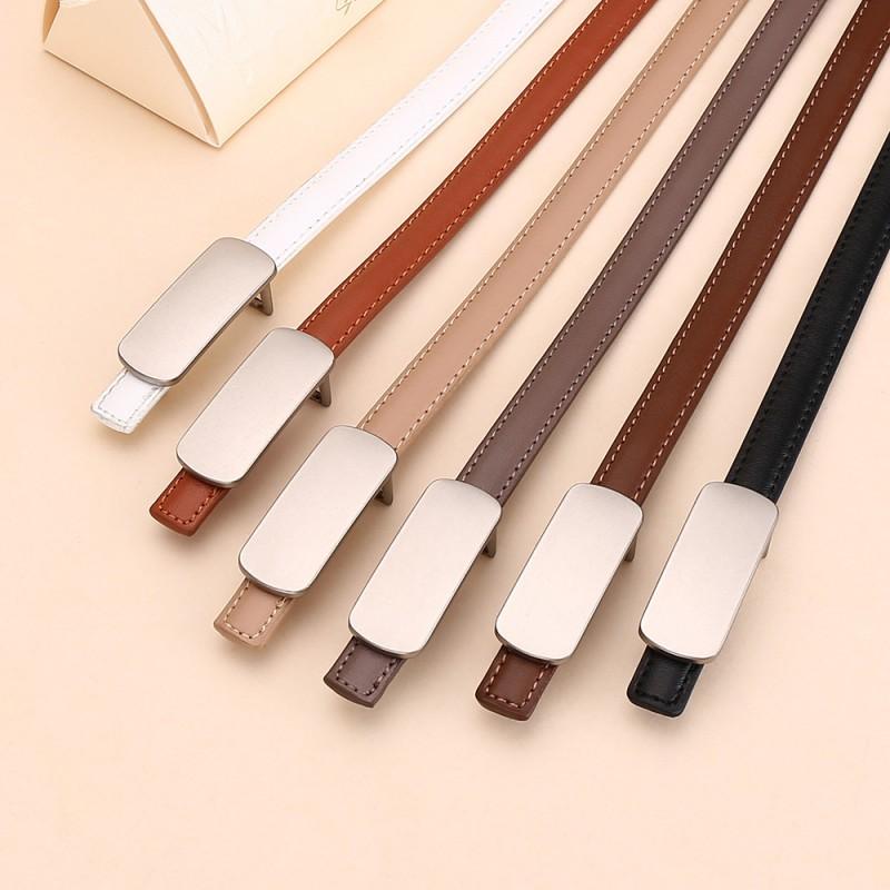 Womens High-end Thin Leather Belt Suits Casual Fashion Business Versatile Decorative Waist Strap