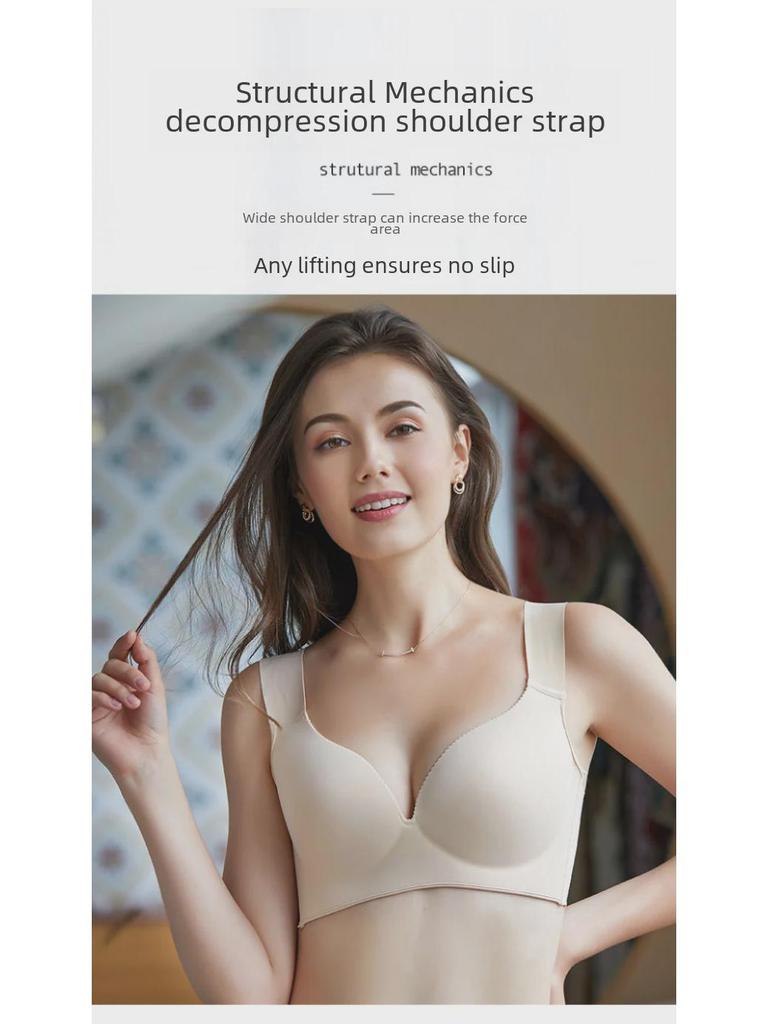 Ultra-Thin Breathable Full Cup Vest Bra for Larger Sizes – No Steel Ring, Sports Style, Enhances Small Breasts