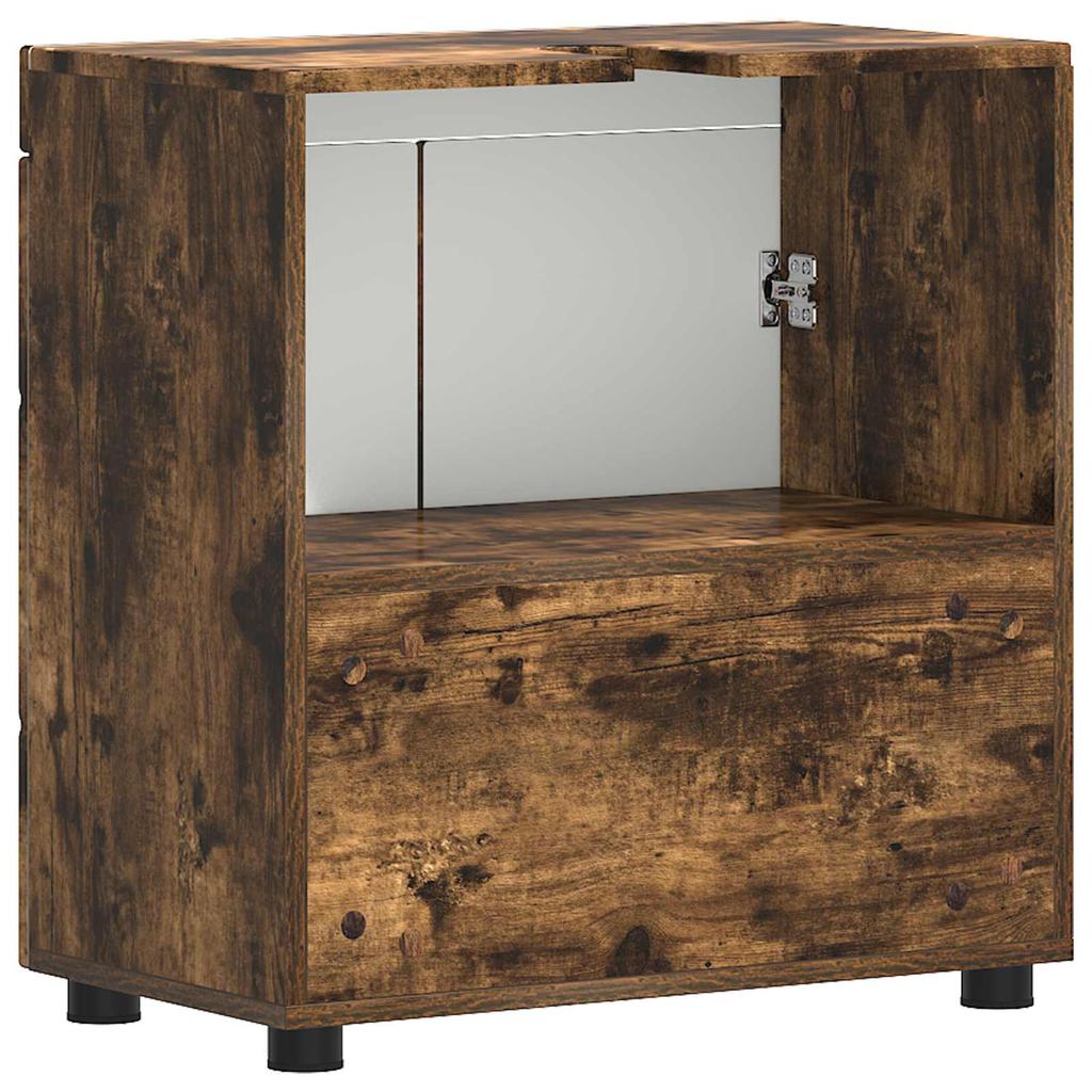 Bathroom Cabinet Set TULUM Smoked Oak 60 x 34 x 63 cm