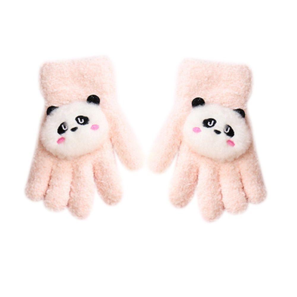 Cartoon Panda Autumn Winter Kids Gloves Cold Proof Warm Mitten Hand Warmer Outdoor Indoor