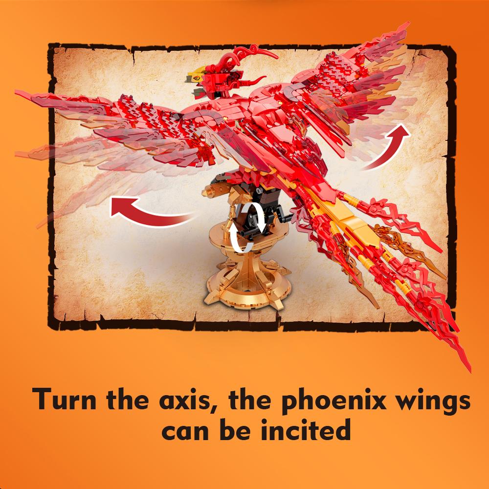 Сова, огонь, феникс, китайская муха, божественный зверь, строительные блоки, кирпичи, мифическое животное, модель, собранная игрушка, детские подарки