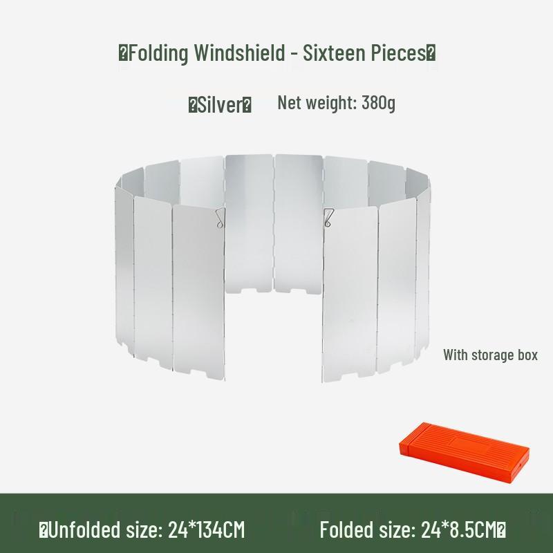 Портативная трехсекционная походная плита с ветрозащитой - Большой концентратор тепла