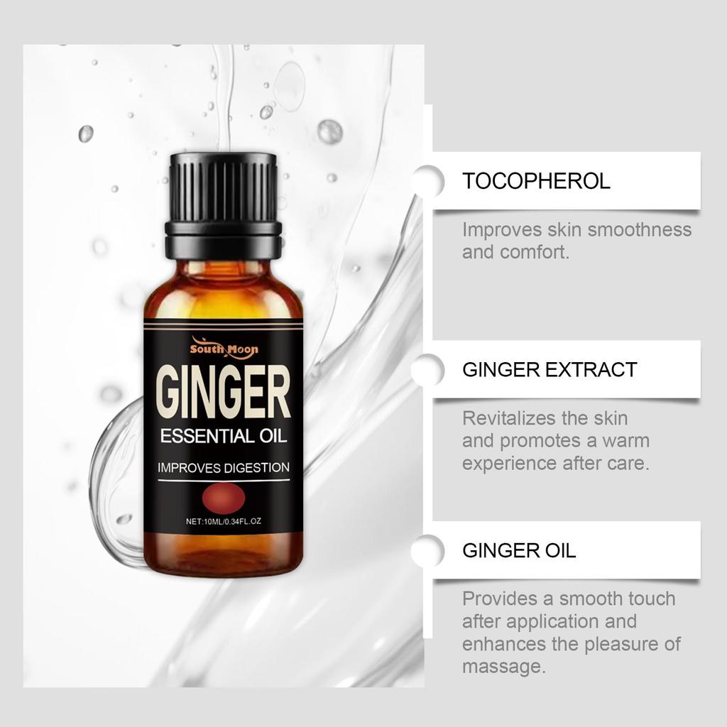 SOUTH MOON Ginger Care Essential Oil Full Body Massage Moisturizing and softening Skin Daily Body Care Oil 10ml