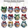 2D Christmas Ball Hanging Ornaments Wooden Ball Christmas Tree Ornament with Snow Scene for Winter Holiday Home Indoor Outdoor Decor
