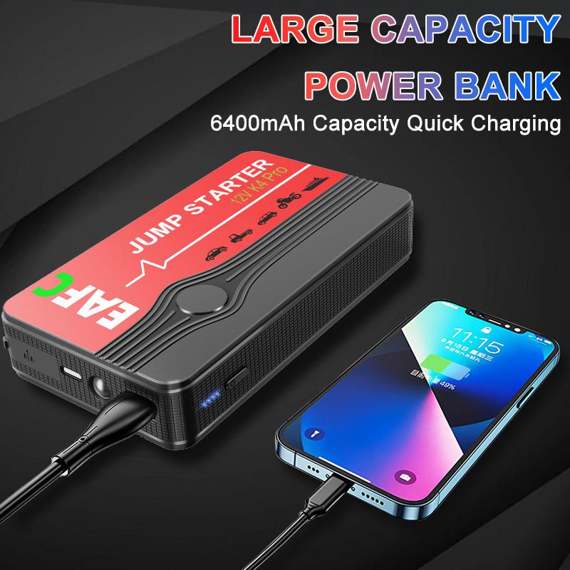 EAFC 2000A/600A Пусковое устройство Портативный Power Bank 12В Усилитель автомобильного аккумулятора с двойными USB-портами и светодиодным фонариком Быстрая зарядка