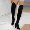 Fashion Winter New Stiletto Pointed Toe Knit Women's Stretch Boots Over The Knee Sock Boots