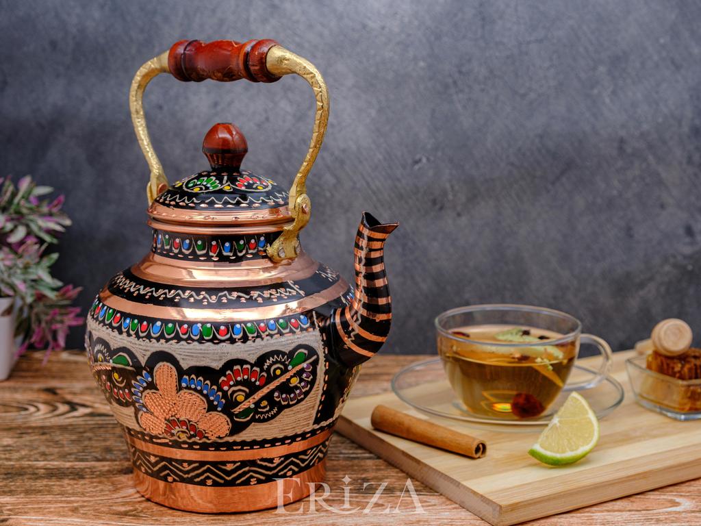 Медный чайник ручной работы для плиты 64 жидких унций