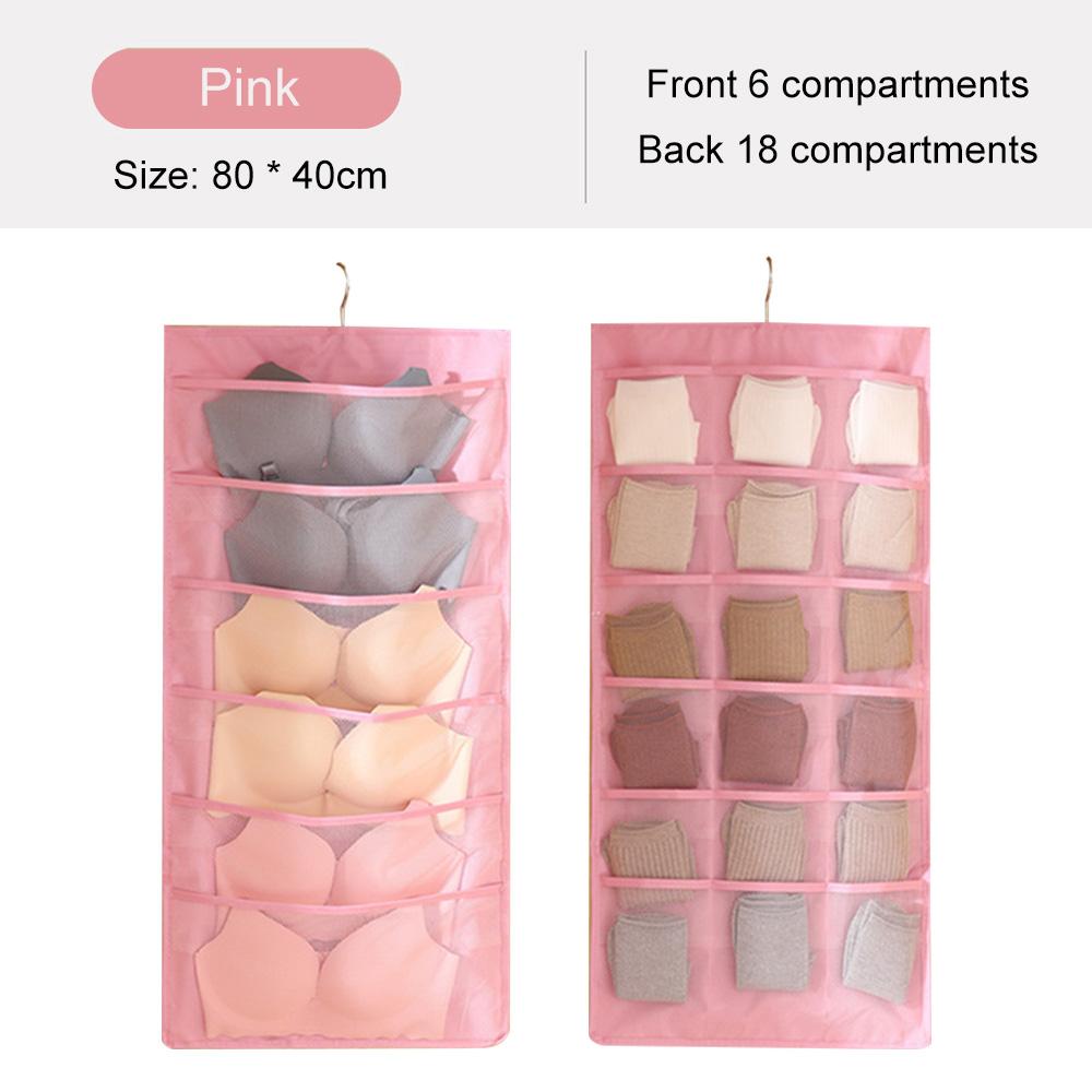Двусторонняя подвесная сумка, складная сумка для хранения одежды, прозрачные носки, бюстгальтер, вешалка для нижнего белья, сумки-органайзеры для гардероба