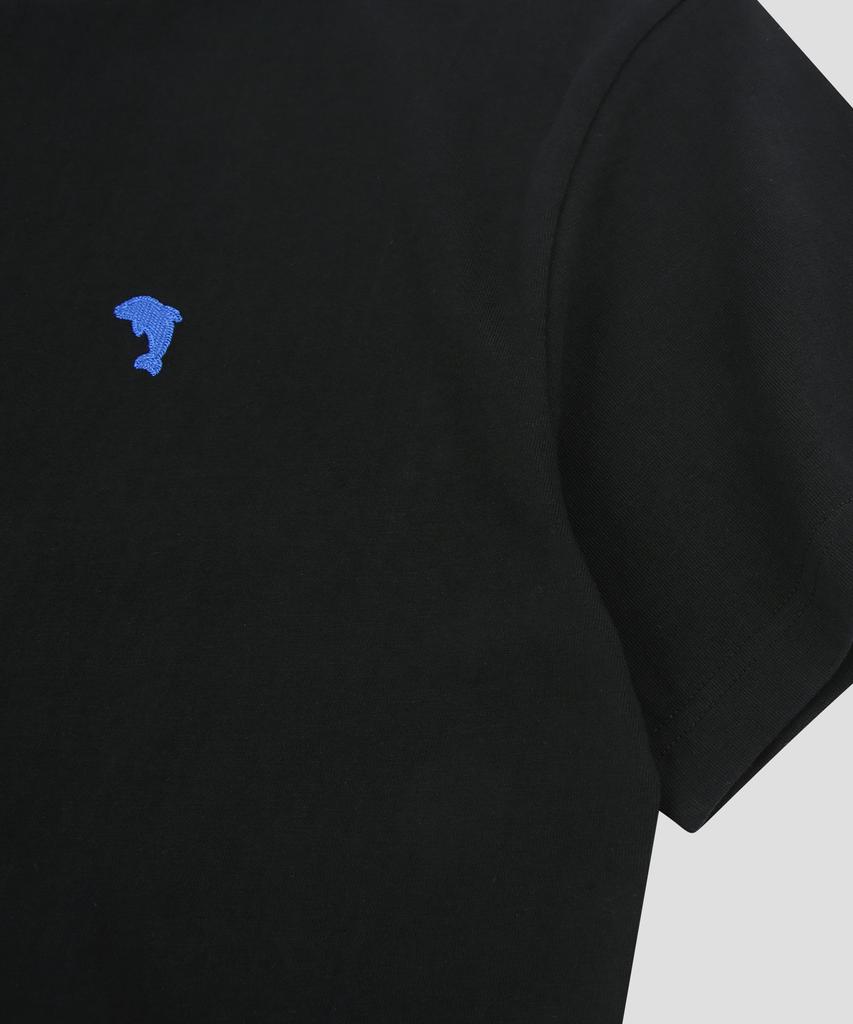 DOLPHIN WAVE APPAREL [3 шт.] Мини-вышивка дельфина цепью Футболка с коротким рукавом 16-го размера Белый & Белый & Черный