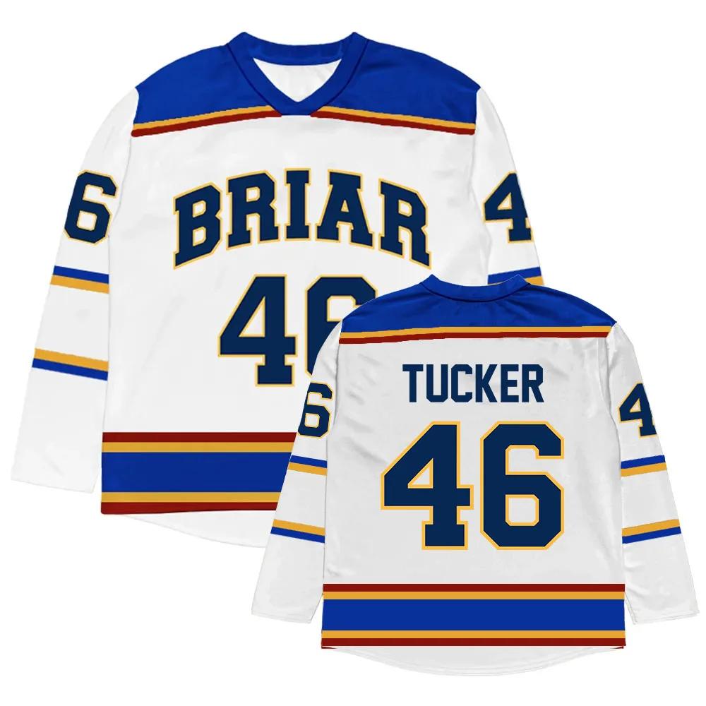 Мужская и женская футболка с длинным рукавом Off Campus Briar University Hockey Jersey Graham 44 22 DI LAURENTIS 66 Tucker46 Design T-shirt Print