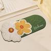 Camellia Bathroom Diatom Mud Floor Mat Water Absorption and Anti-slip Soft Cushion Fresh Flower Bathroom Door Household Toilet Entry