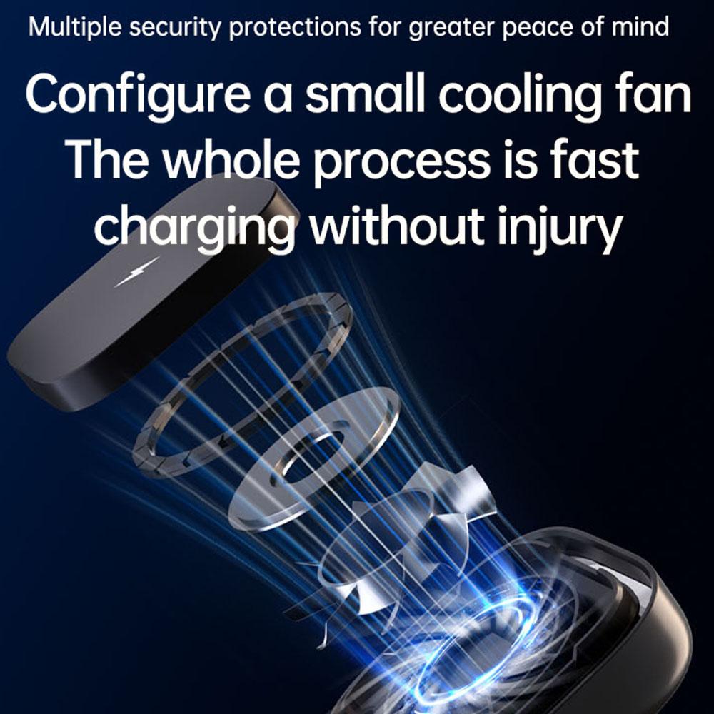 YN43 For iPhone/AirPods/Apple Watch Magnetic Wireless Charger Stand Built-In Cooling Fan