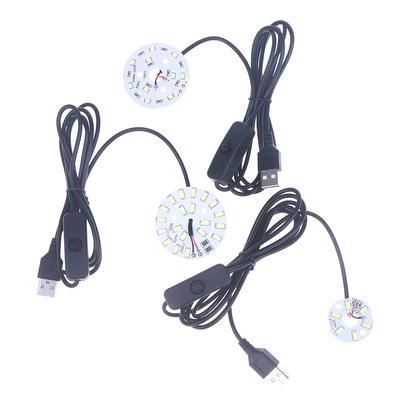 1 шт. USB-штекер DC5V Светодиодный источник света SMD 5730/2835 Светодиодные бусины Кольцевой чип С черным кабелем 1,5 м с переключателем 3/5/10 В Белый свет