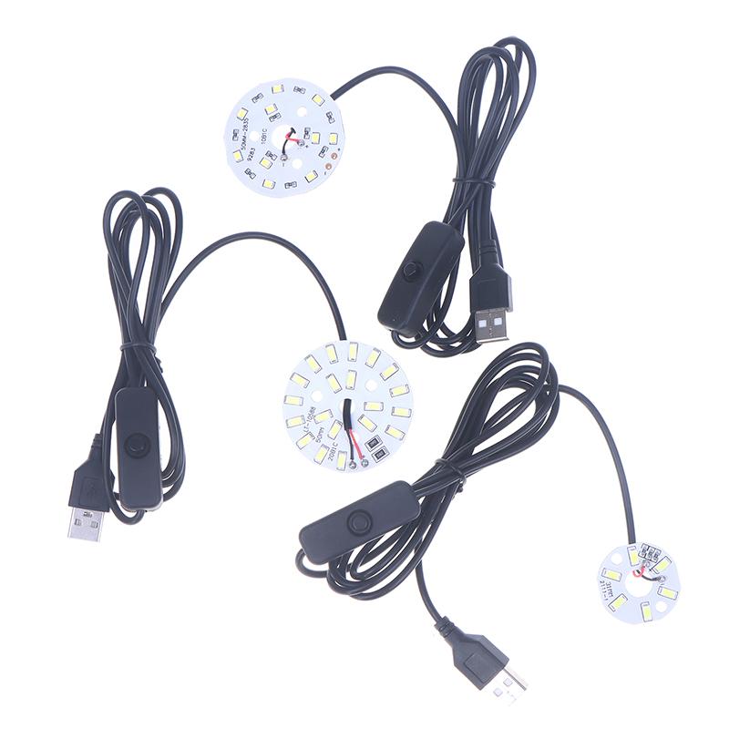 1 шт. USB-штекер DC5V Источник света LED Светодиодные бусины SMD 5730/2835 Кольцевой чип С черным кабелем 1,5 м с переключателем 3/5/10 Вт Белый свет