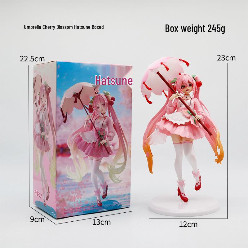 Hatsune Princess Sakura Warrior 2D Figure – Cherry Blossom Car & Desktop Ornament