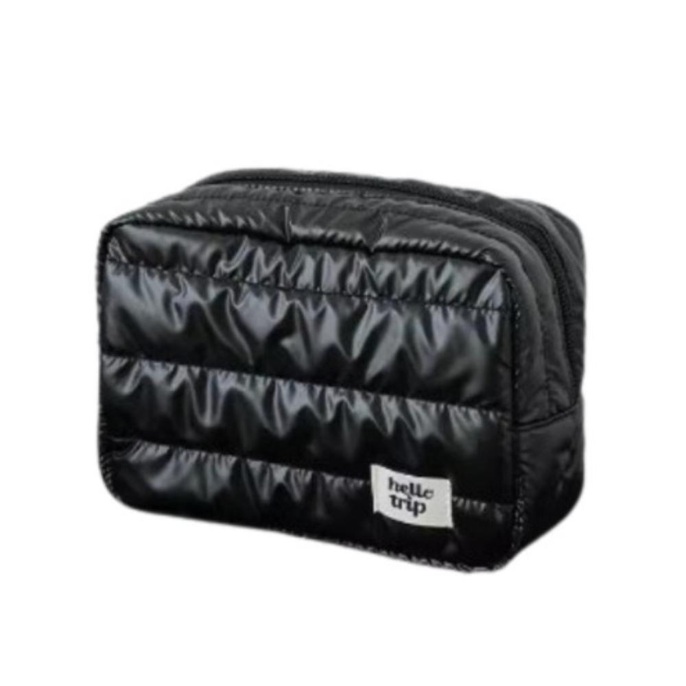 Large Capacity Quilting Cotton Makeup Bag Shock Resistance Waterproof Portable Cosmetics Storage Bag INS Square