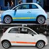 2 шт. Автомобильные боковые полосы-наклейки для FIAT 500 Abarth, Аксессуары, Тюнинг, Автомобильная виниловая пленка, Гоночные спортивные графические наклейки