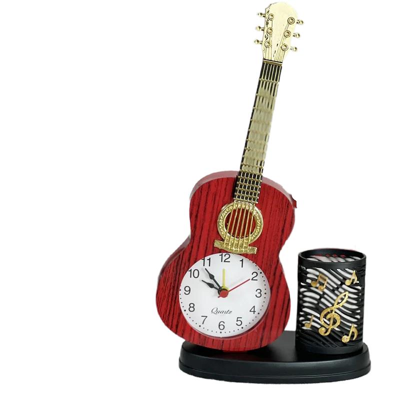 Скрипка Будильник Креативные Часы Музыкальный Инструмент Форма Настольные Часы Гостиная Декор День Рождения Фестиваль Подарки Спальня Аксессуары