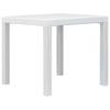 VidaXL Garden Table White 79x79x72 Cm Plastic Rattan Look