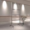 Stainless Steel Multi-Layer Clothes Rack: Floor-Standing, Large Capacity, Brushed Silver for Men and Women’s Pants.